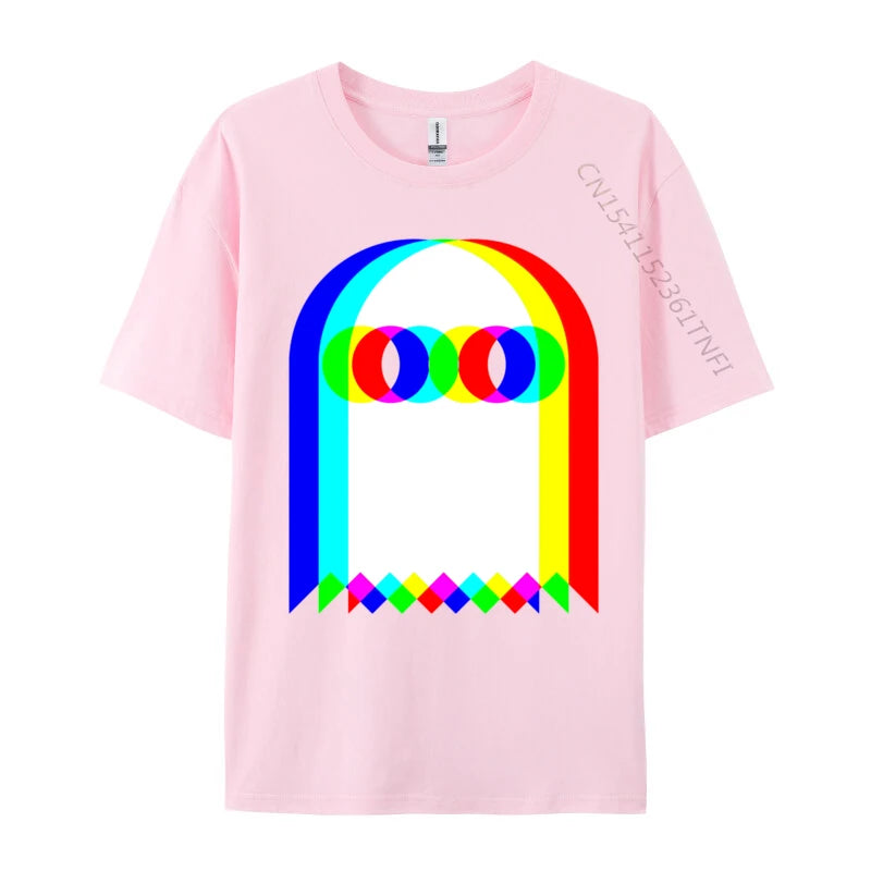 Ghost Trippy Vaporwave Halloween Techno Rave Cotton T-Shirt