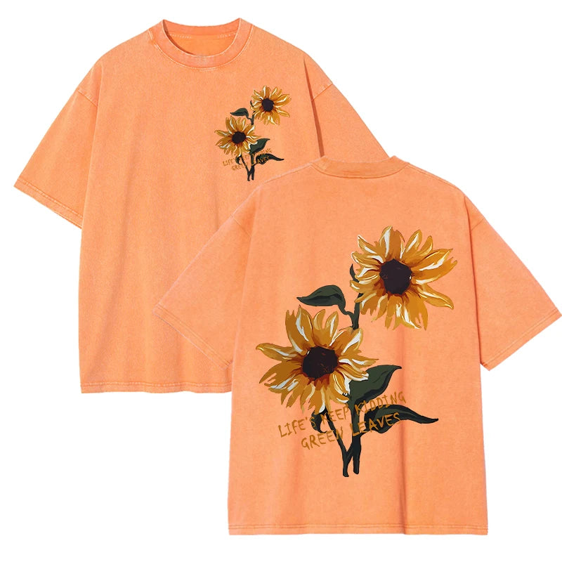 Lift Is Good Beautiful Sunflower Print T Shirts