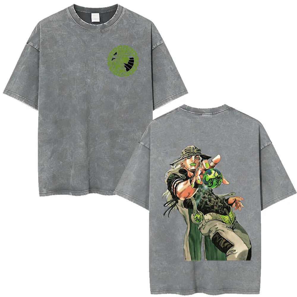 Anime Jojo Bizarre Adventure STEEL BALL RUN Manga Casual T-shirt