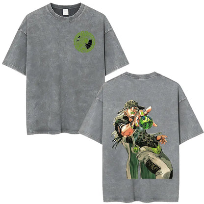Anime Jojo Bizarre Adventure STEEL BALL RUN Manga Casual T-shirt