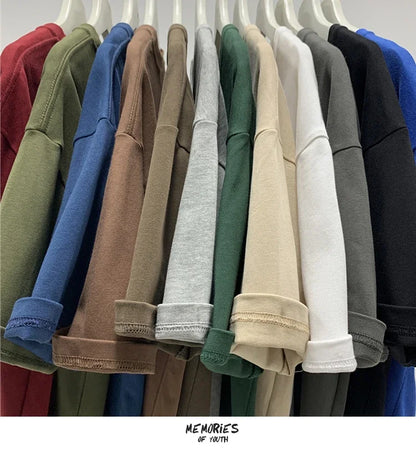 210g Cotton Solid Color Oversize Casual Tshirt 5XL