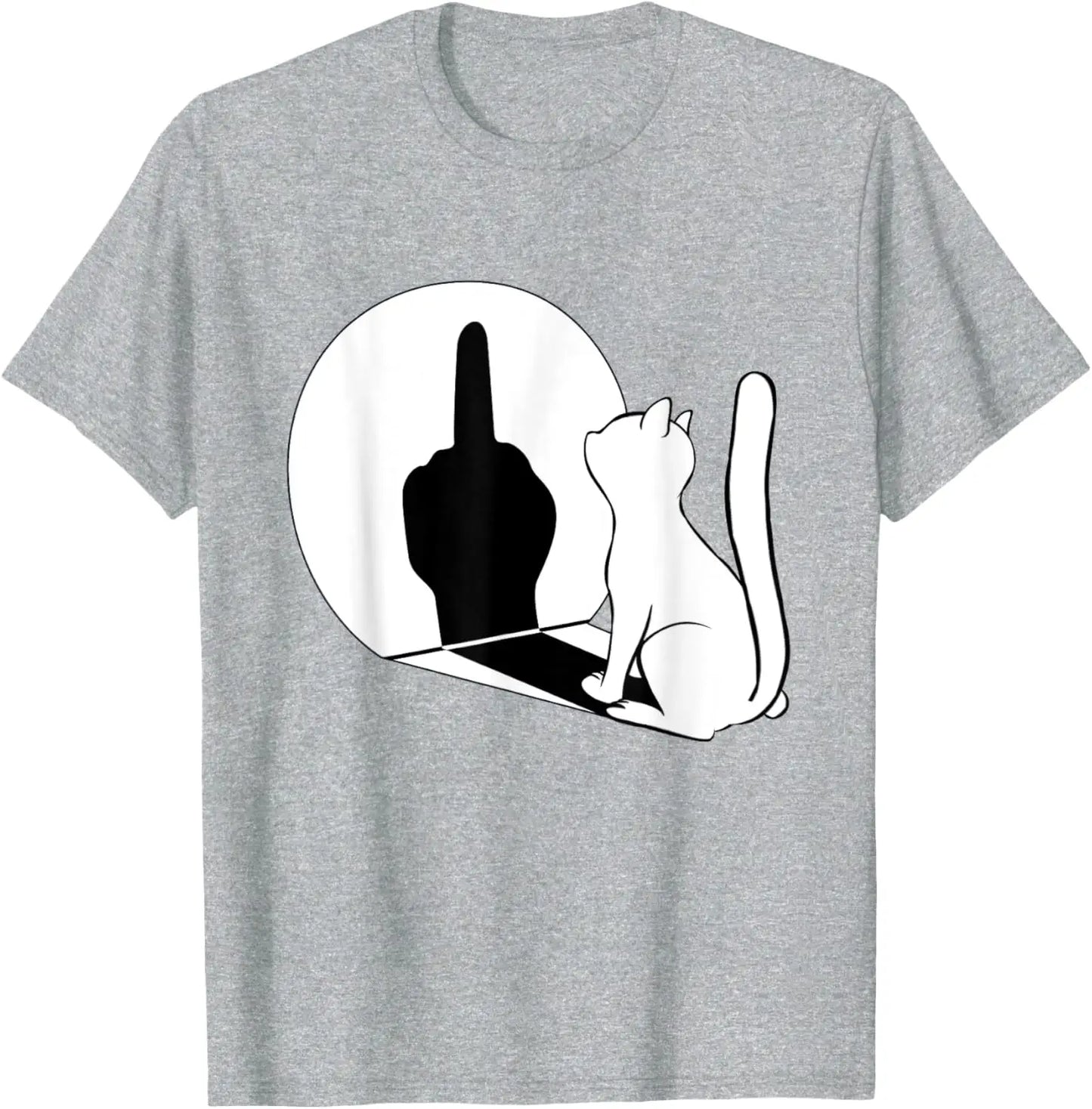 Middle Fi*ger Funny Cat Statement Cotton T-Shirt