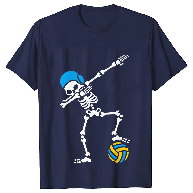 Halloween Skeleton Water Polo Swim Streetwear T-shirt