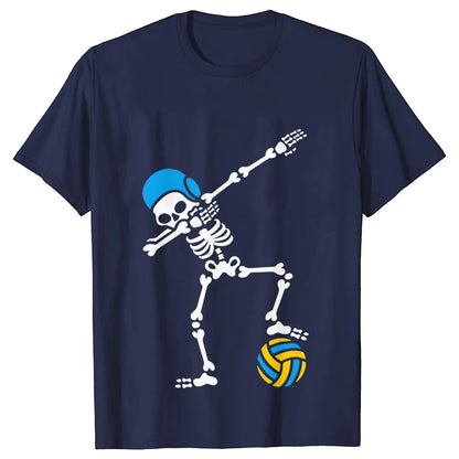 Halloween Skeleton Water Polo Swim Streetwear T-shirt