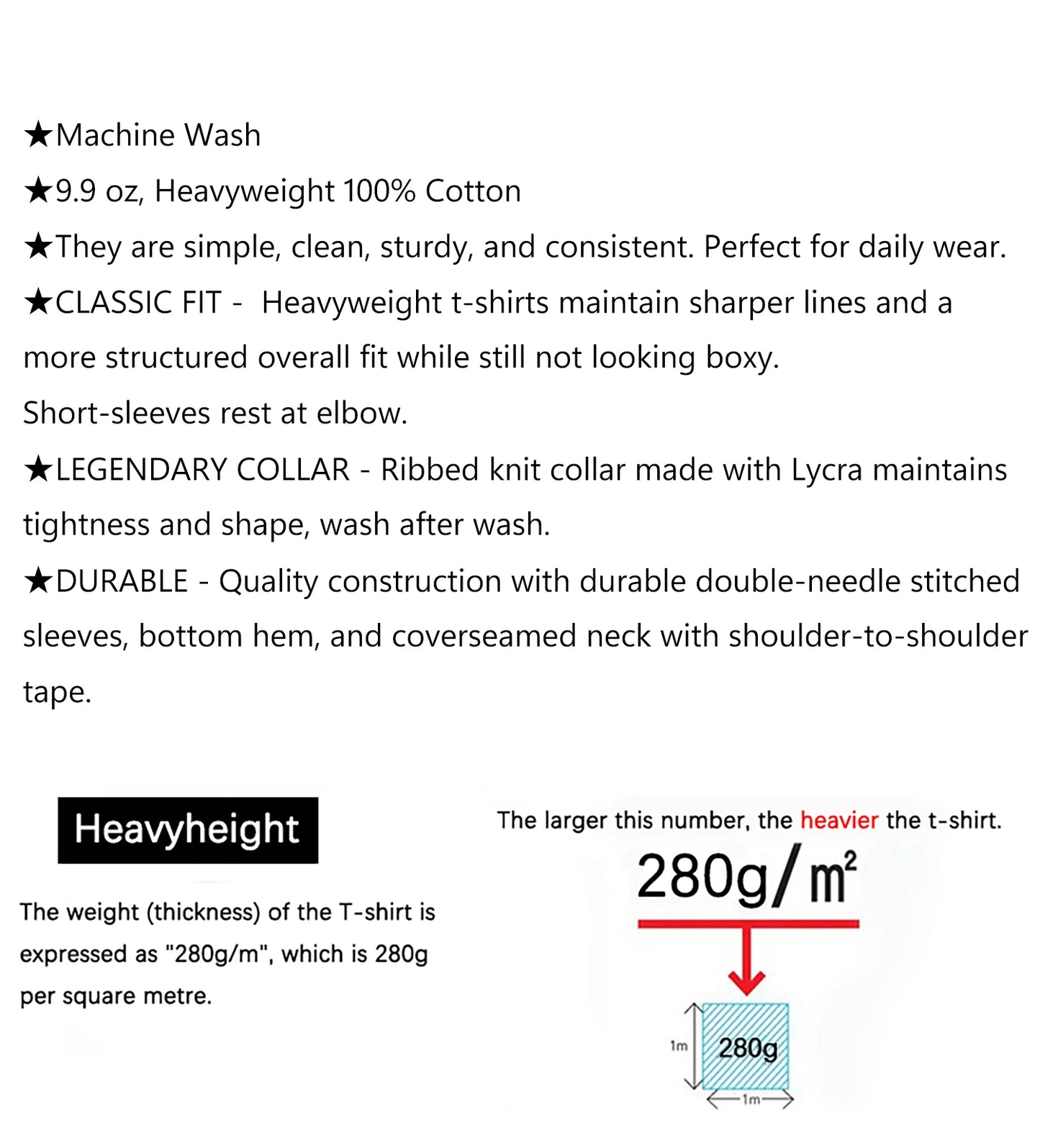 Dukeen 280g Oversized Heavyweight Cotton Solid Color T Shirt
