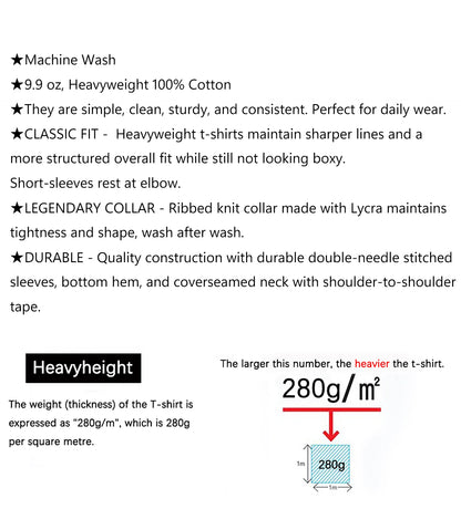 Dukeen 280g Oversized Heavyweight Cotton Solid Color T Shirt