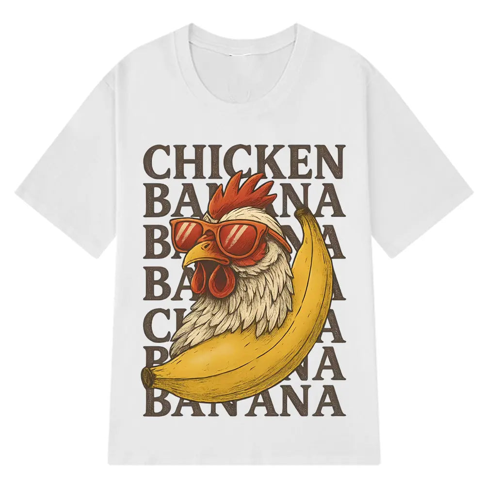 Chicken Banana Funny Meme Oversized T-shirts