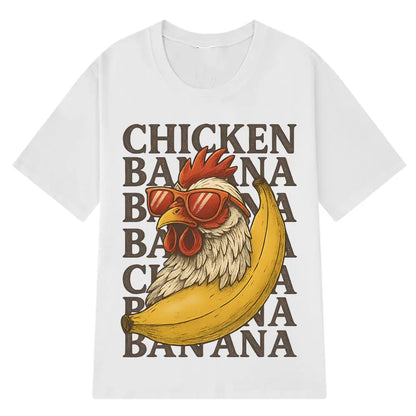 Chicken Banana Funny Meme Oversized T-shirts