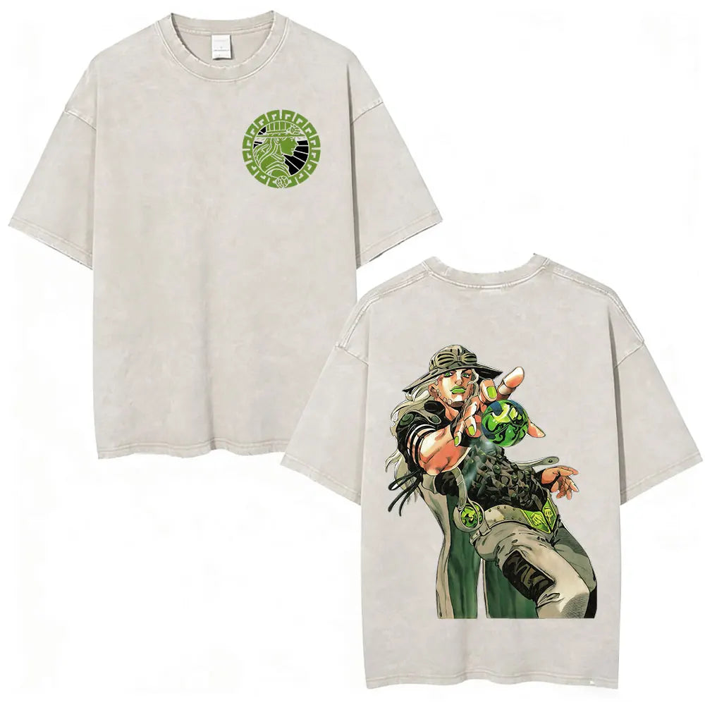 Anime Jojo Bizarre Adventure STEEL BALL RUN Manga Casual T-shirt