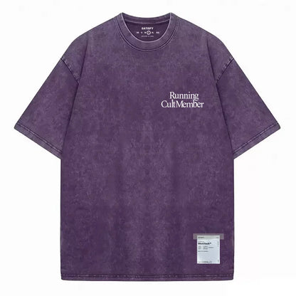 Casual Cotton Round Neck Vintage Style Loose Fit T-Shirt