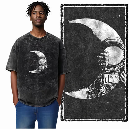ASTRONAUT SPACE THEMES Printed Cotton Big Size T Shirt