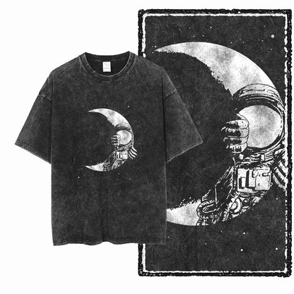ASTRONAUT SPACE THEMES Printed Cotton Big Size T Shirt