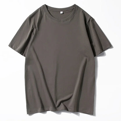 Men's Solid Color Round Neck Cotton T-shirt