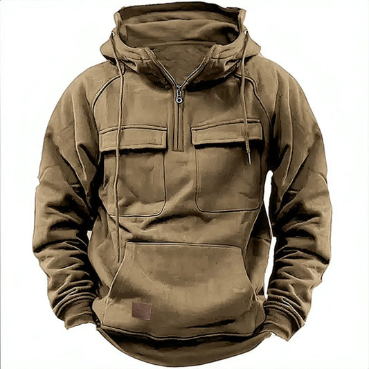 Multi Pocket Patch Casual Hoodie Pullover