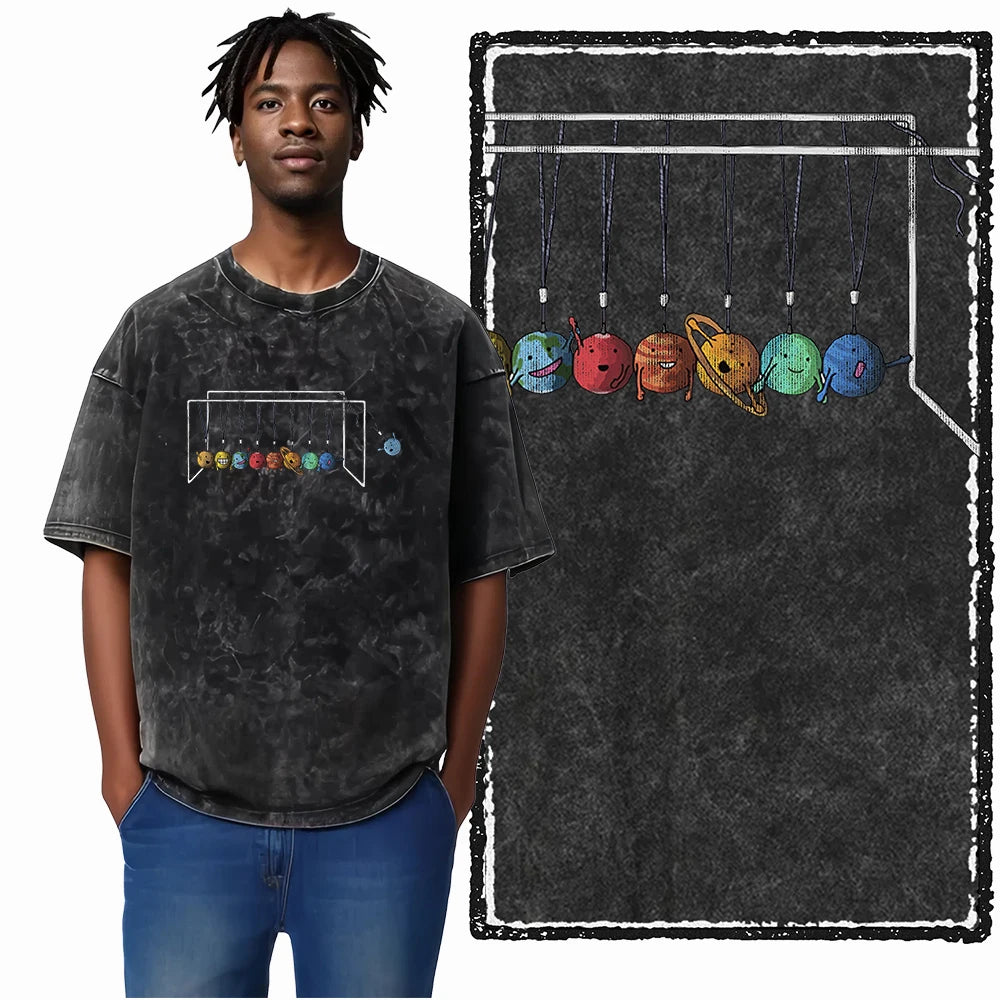 ASTRONAUT SPACE THEMES Printed Cotton Big Size T Shirt