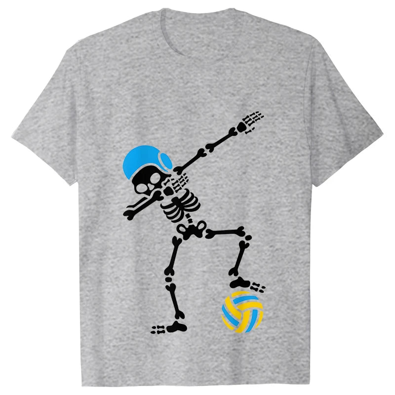 Halloween Skeleton Water Polo Swim Streetwear T-shirt