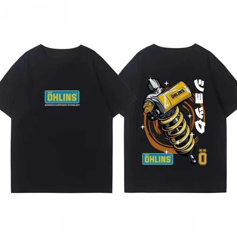 OHLINS Motorcycle Shock Absorber Modified Cotton T-shirt