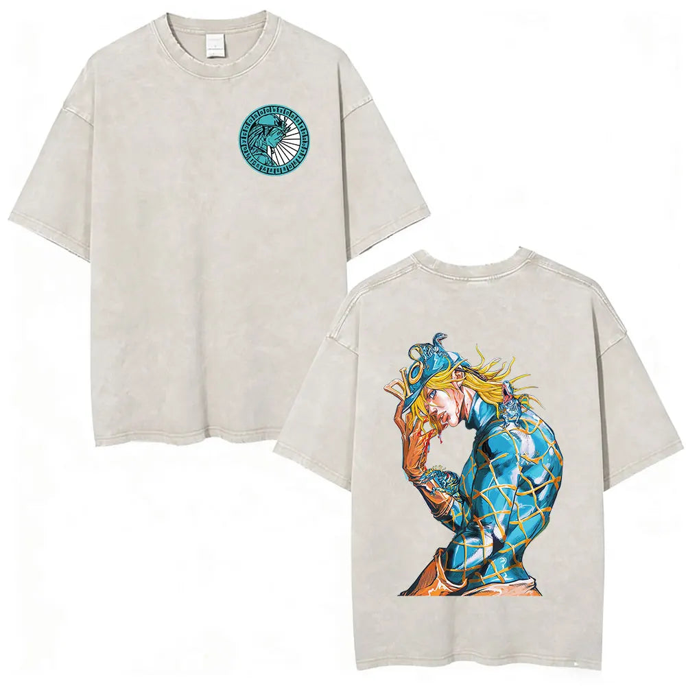 Anime Jojo Bizarre Adventure STEEL BALL RUN Manga Casual T-shirt