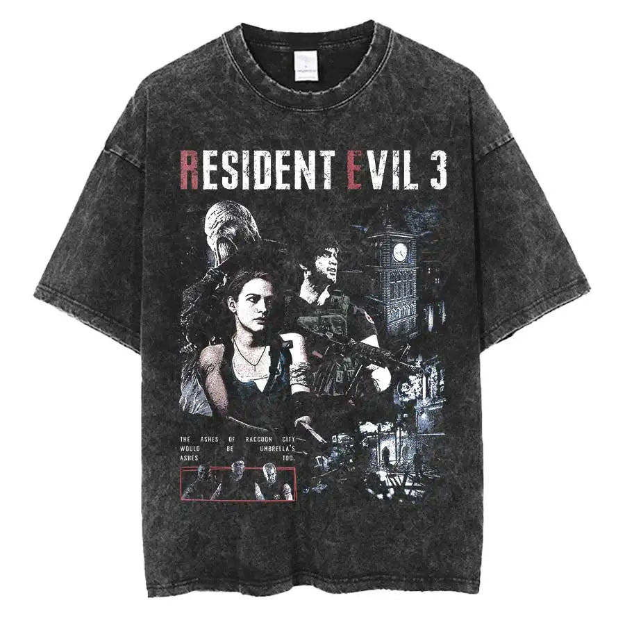1990S Resident Evil Biohazard Leon Kennedy Oversized T shirt 100% Cotton