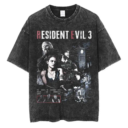 1990S Resident Evil Biohazard Leon Kennedy Oversized T shirt 100% Cotton