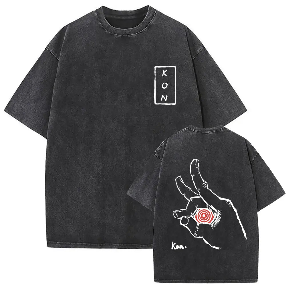 Anime Chainsaw Retro T-shirt Cartoon Denji Pochita Graphic Oversized
