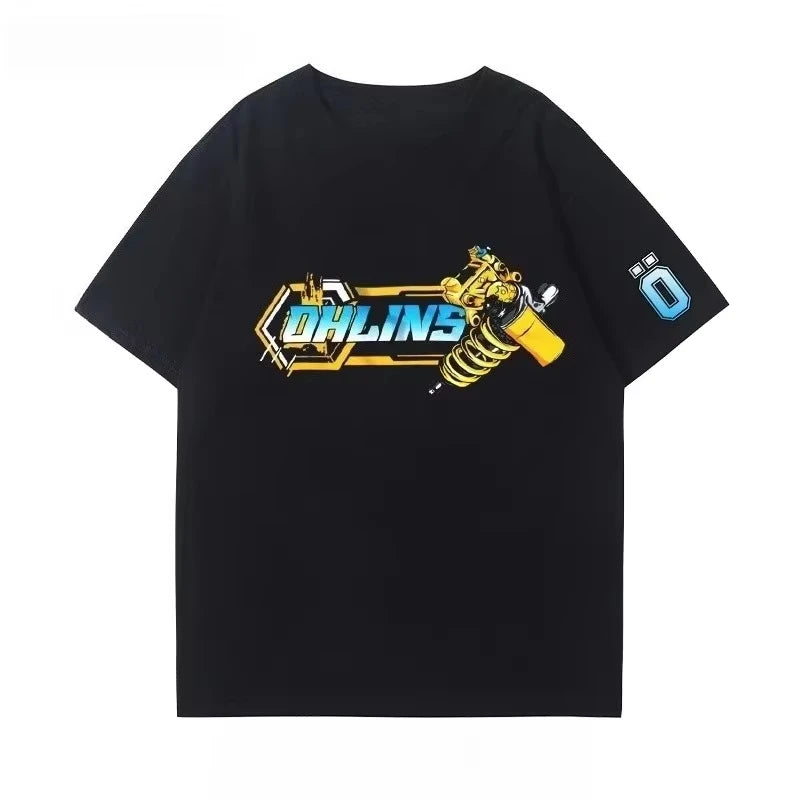 OHLINS Motorcycle Shock Absorber Modified Cotton T-shirt