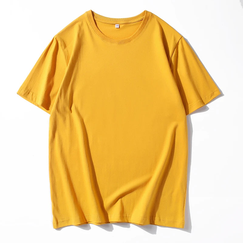 Men's Solid Color Round Neck Cotton T-shirt