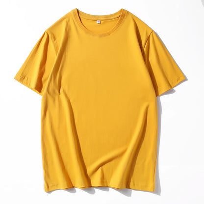 Men's Solid Color Round Neck Cotton T-shirt