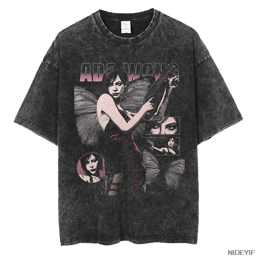 1990S Resident Evil Biohazard Leon Kennedy Oversized T shirt 100% Cotton