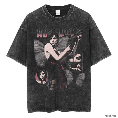 1990S Resident Evil Biohazard Leon Kennedy Oversized T shirt 100% Cotton