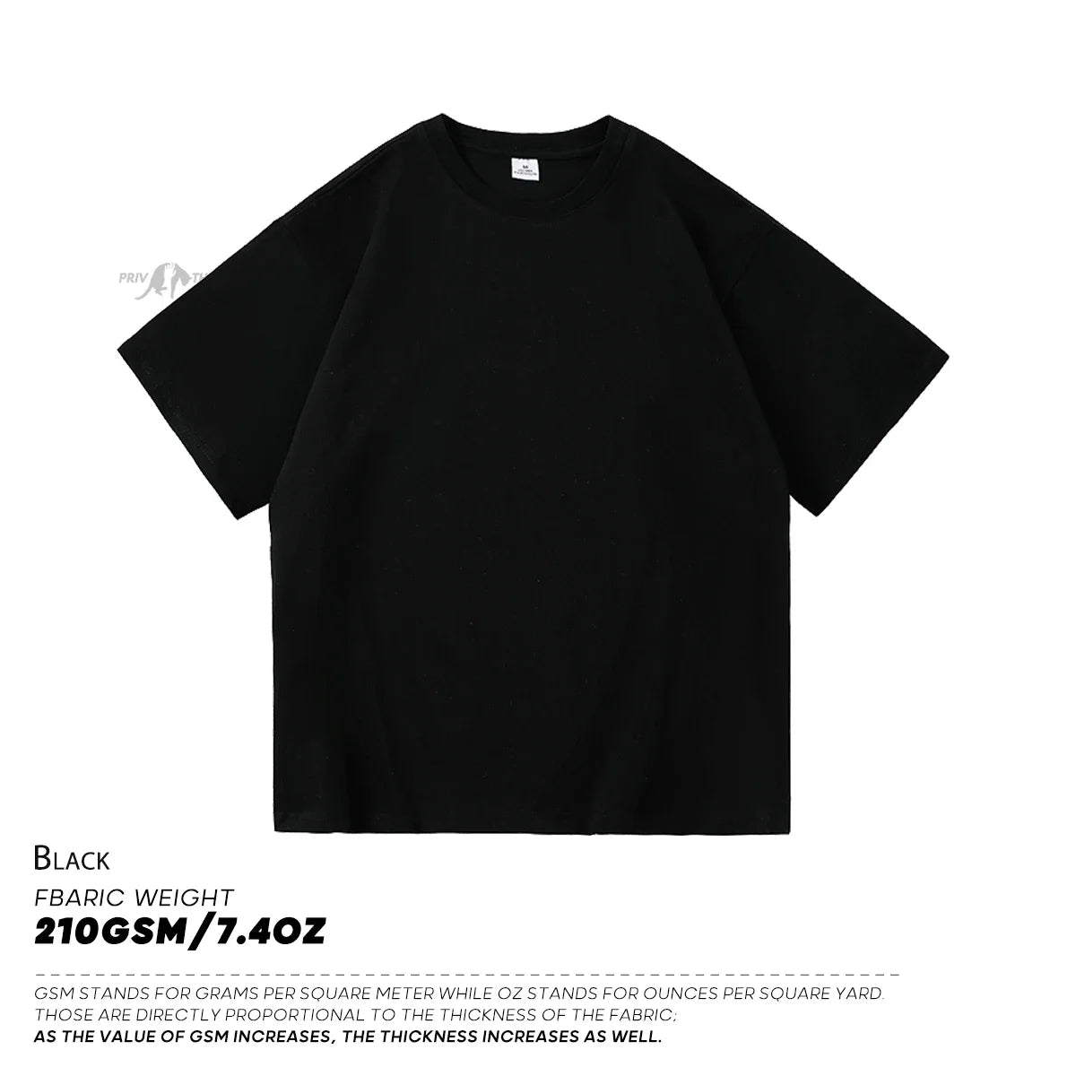 210g Cotton Solid Color Oversize Casual Tshirt 5XL