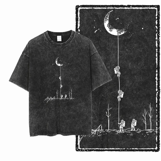 ASTRONAUT SPACE THEMES Printed Cotton Big Size T Shirt
