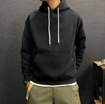 Fleeced Solid Simple Color Hoodies