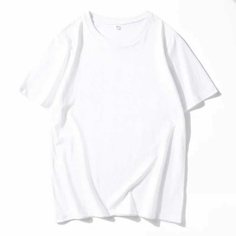 Men's Solid Color Round Neck Cotton T-shirt