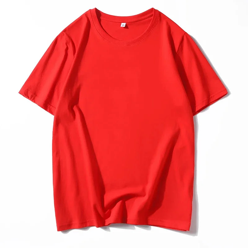 Men's Solid Color Round Neck Cotton T-shirt