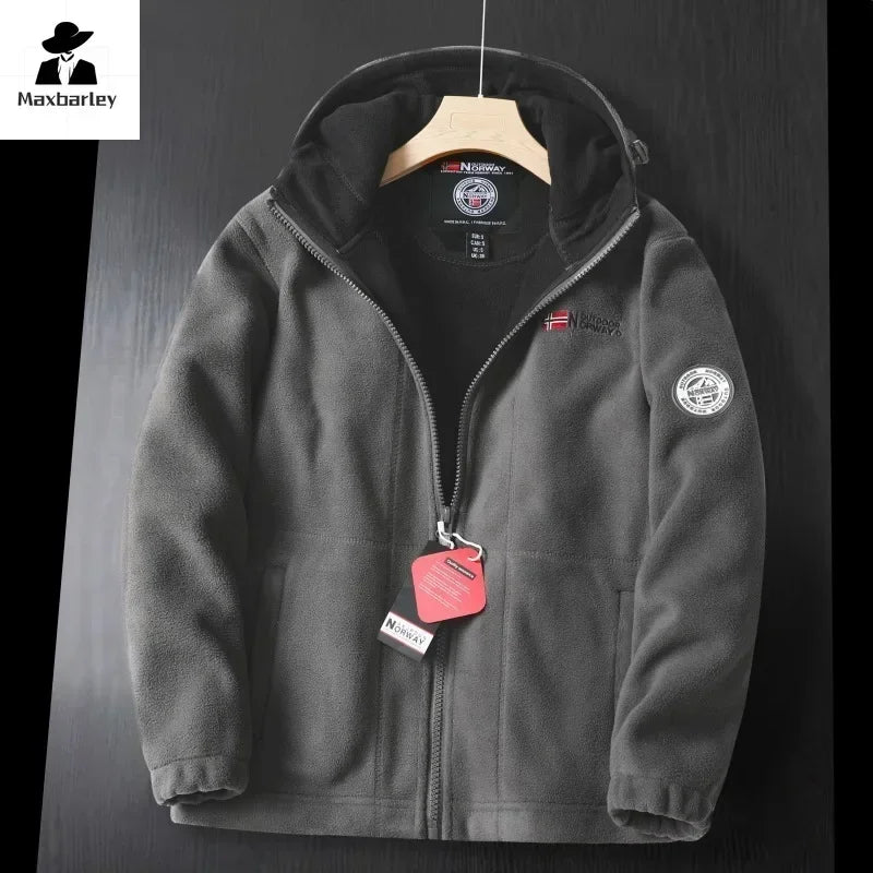 Winter Wool Jacket High-end Embroidered Thickened Fleece Windproof Jacket Coat
