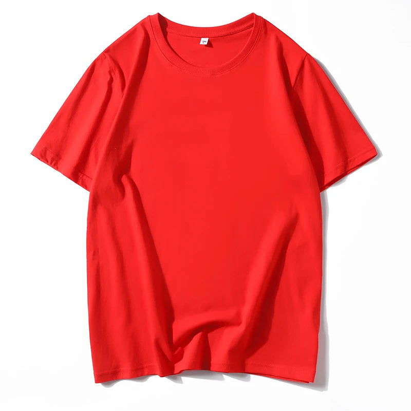 Men's Solid Color Round Neck Cotton T-shirt