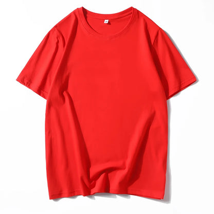 Men's Solid Color Round Neck Cotton T-shirt