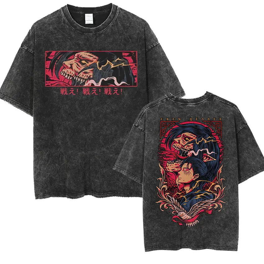 Mikasa Ackerman Eren Jaeger Wings of Freedom Cotton T-shirts