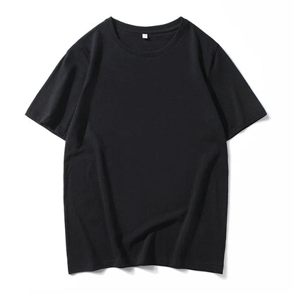 Men's Solid Color Round Neck Cotton T-shirt