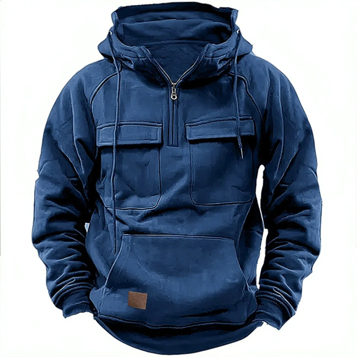 Multi Pocket Patch Casual Hoodie Pullover