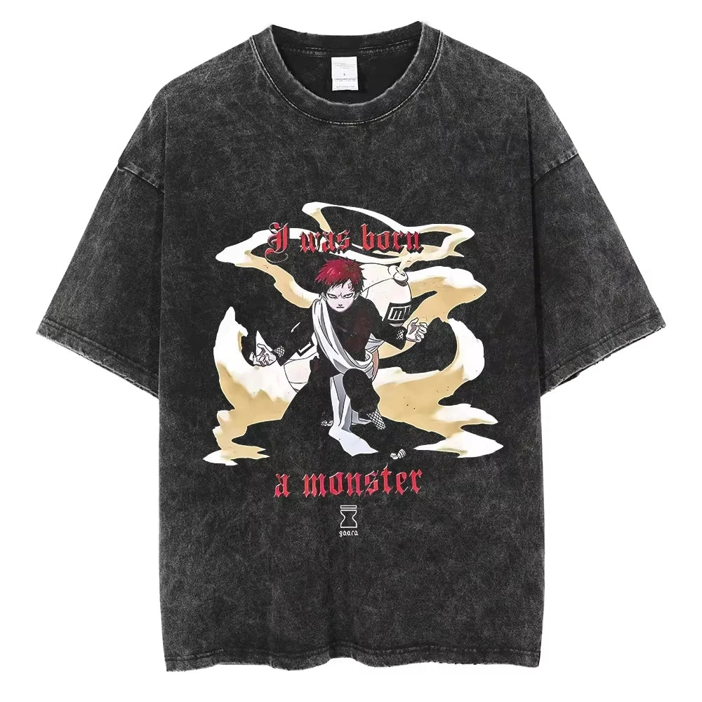Japanese Anime Naruto Print Cotton T-Shirt