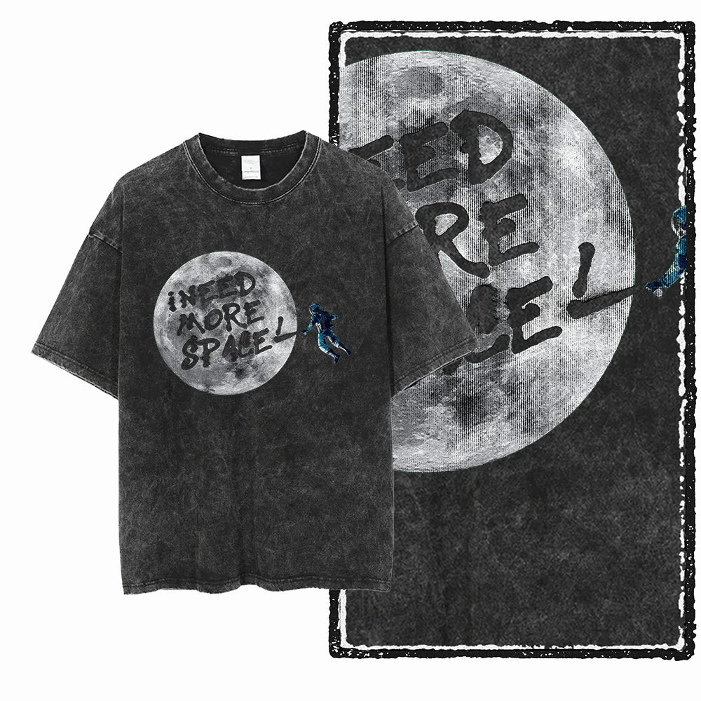 ASTRONAUT SPACE THEMES Printed Cotton Big Size T Shirt
