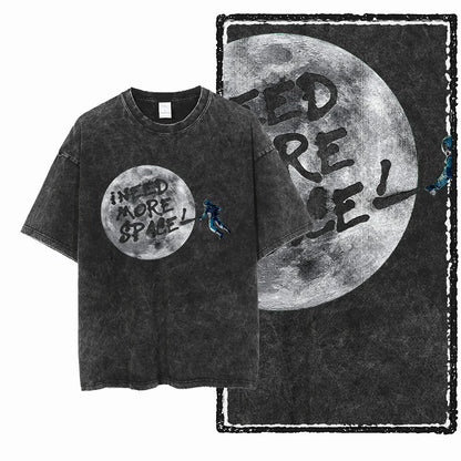ASTRONAUT SPACE THEMES Printed Cotton Big Size T Shirt