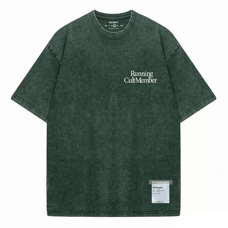 Casual Cotton Round Neck Vintage Style Loose Fit T-Shirt