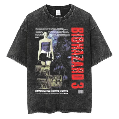 1990S Resident Evil Biohazard Leon Kennedy Oversized T shirt 100% Cotton