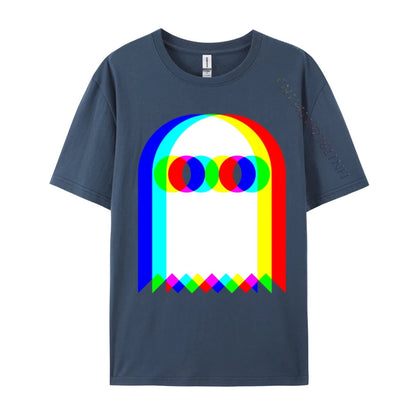 Ghost Trippy Vaporwave Halloween Techno Rave Cotton T-Shirt