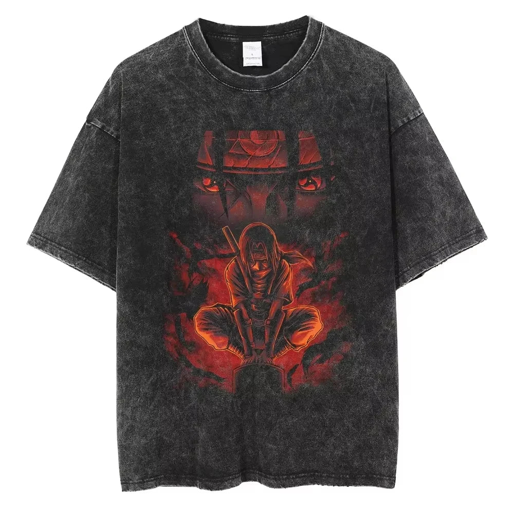 Japanese Anime Naruto Print Cotton T-Shirt