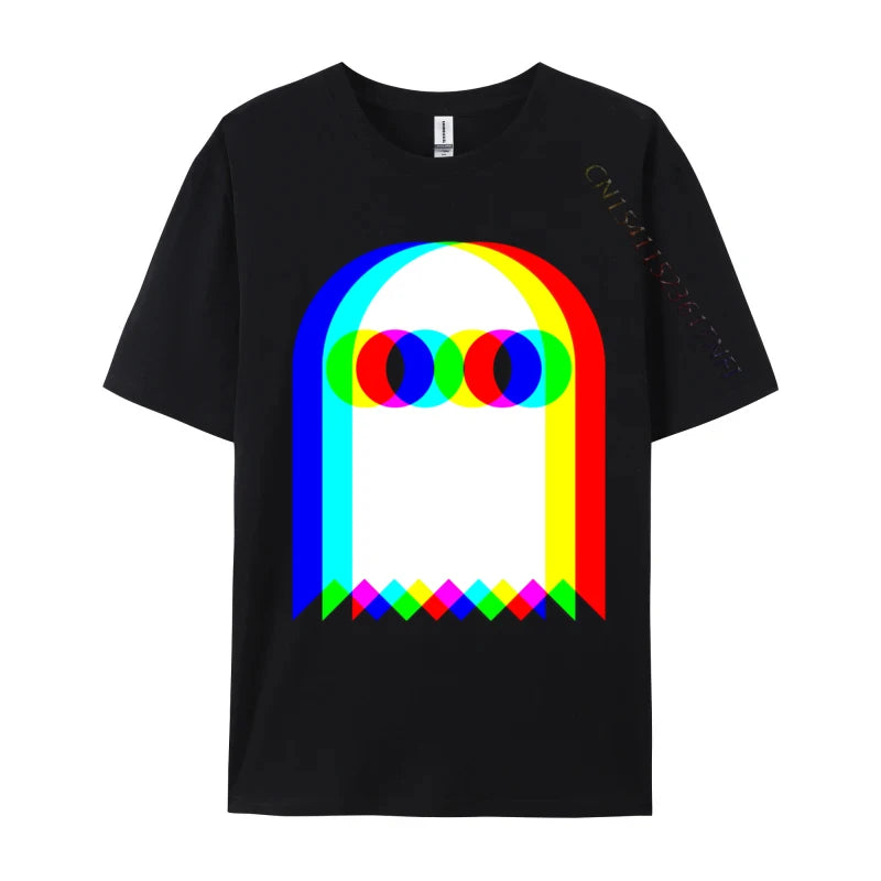 Ghost Trippy Vaporwave Halloween Techno Rave Cotton T-Shirt