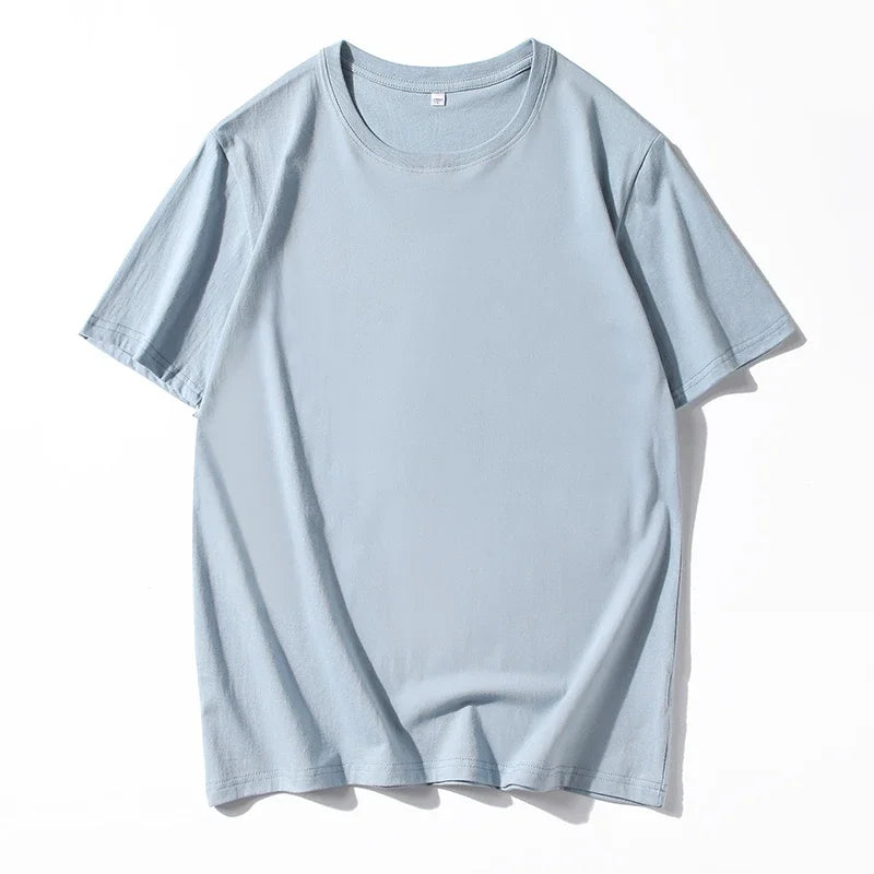 Men's Solid Color Round Neck Cotton T-shirt